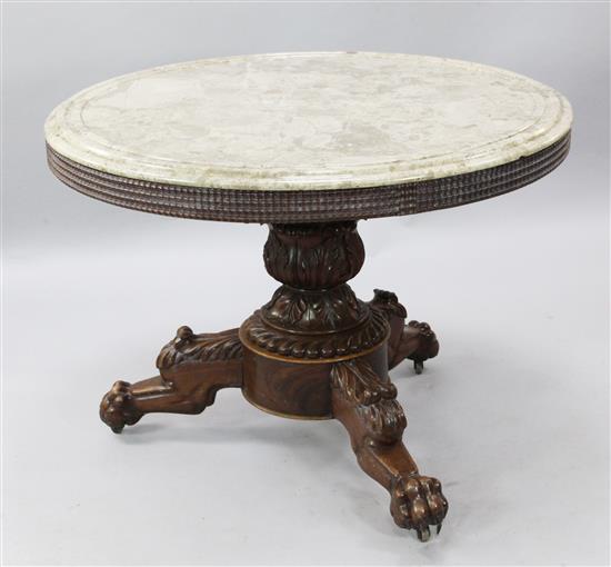 A Charles X mahogany centre table, W.3ft 3in. H.2ft 5in.